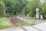 Die bereits aufgelassene Haltestelle bei P�rnstein bei Km 35,6 an der M�hlkreisbahn liegt in einer scharfen 90 Grad Kurve.