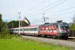 �BB 1116 138 "50 Jahre Heeres-Sport" mit dem EC 113 nach Klagenfurt bei der Durchfahrt in Elsbethen am 7.10.2014