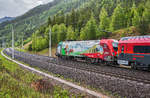 1116 159-5 "150 Jahre Brennerbahn" fährt mit dem  railjet 797 (Klagenfurt Hbf - Salzburg Hbf - Flughafen Wien (VIE)) bei Kolbnitz vorüber.