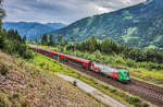 1116 159-5 "150 Jahre Brennerbahn" fährt mit dem railjet 110 (Klagenfurt Hbf - München Hbf), nahe Kolbnitz vorüber.