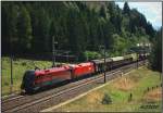Etwas �berrascht hat uns die 1116 228 mit ihrer Schwesterlok und ihrem G�terzug auf der Fahrt von Villach nach Salzburg.