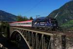 �BB 1116 126 "Licht ins Dunkel" auf der Angerschluchtbr�cke am 09.09.12 mit dem EC 113 (Frankfurt/Main Hbf - Klagenfurt Hbf)
