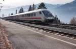 EC 114 "Wörthersee" (Klagenfurt Hbf - Dortmund Hbf) am 2.1.2016 bei der Durchfahrt in Penk.