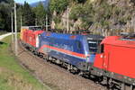 Leider befand sich die ÖBB 1116 195-9 "NightJet" in der Mitte des schweren Nothegger KLV Zug nach Italien hoch auf den Brennerpass.