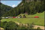 �sterreichurlaub 2008 - �BB: Eine 1216er h�ngt am Ende einer ROLA in Richtung W�rgl.