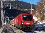 1116 052-0 mit EC f�hrt am 08.01.2005 durch die Haltestelle St.Jodok in Richtung Brenner