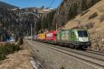 1016 023 "GreenPoints" am Zugende einer RoLa, hier zu sehen bei St.