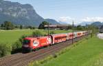 1116 225-4 ist am 26.7.2015 mit dem "ÖFB"-Railjet von Wien West nach Innsbruck unterwegs.