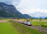 1216 019 "Leonardo da Vinci" mit dem EC 89 "DB-ÖBB EuroCity" (München Hbf - Bologna Centrale) bei Langkampfen, 25.05.2019.