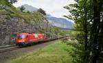 Infolge der coronabedingt gestrichenen EC-Verbindungen München – Italien kamen die ÖBB-Maschinen der Reihe 1216.0 bei anderen Leistungen zum Einsatz.