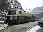 ÖBB 1116 280-7 "A1 Blitzschnell" mit einem EC von Bregenz nach Wien Westbahnhof beim Zwischenhalt in Imst-Pitztal.