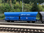 Ein Güterwagen der PKP Cargo abgestellt im Bahnhof Landeck-Zams.
