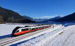 4024 061 als S4/5174 (Jenbach - Telfs-Pfaffenhofen) am 28.12.2024 bei Flaurling.