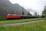 Der 5.5.2025 war ein kühler verregneter Tag was die 1110.505 von ProBahn Vorarlberg weniger zu schaffen machte als manchen Fotografen.