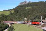 �BB 1116 mit �BB-EC 163 "Transalpin", Dalaas, 30.08.2004