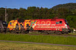 Werbetaurus "Feuerwehrlok" 1016 048-1 in Dornbirn Haselstauden.