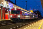 80-73 110-3 als REX mit 2 IC Wagen und einer 1144 in Dornbirn Bhf als morgendlicher Rushhourvertärker.