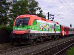 Die 1116 007 "SOS-Kinderdorf" ist heute an den REX 5550 / 1879 / 5576 / 5579.