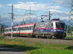 ENDLICH die Polizei-Lok erwischt: Sie fuhr von Selzthal mit EN 464 nach Feldkirch und anschlie�end kam sie mit 3 Wagen als 35992 nach Wolfurt.