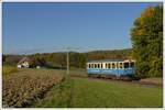 ET 1 der Steiermarkbahn am 23.10.2021 wenige Meter vor der Haltestelle Burgfried.