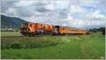 Spritzzug Tersus SKL X 9981 9195 501-7 + SKL X 9981 9195 504-1 (ex Cargo Sprinter)f�hrt als  Vegetationskontrollfahrt SKL 95084 von Zeltweg nach P�ls.