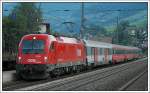 1216.003 bespannte am 27.7.2007 den REX 1871 von Innsbruck nach Lienz in Osttirol.