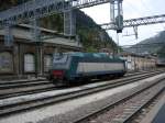 Eine E 405 steht im Bahnhof Brenner/Brennero.