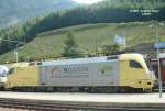 Siemens Dispolok ES 64 U2-008 TXLogistik ARS Altmann AG am 29.08.2004 im Bahnhof Brenner.