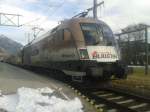 1116 248-6  The Red Bulletin Fashion-Train  als railjet 533 (Wien Hbf - Lienz), hier zu sehen in Greifenburg-Weißensee am 25.1.2015.