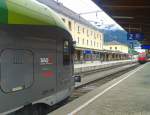 Seit dem Fahrplanwechsel im Dezember 2014 ist der Bahnsteig 2 in Lienz in die zwei Sektoren AB und CD unterteilt.