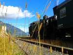 93.1332 mit SR 14843 (Lienz - Spittal-Millst�ttersee) am 20.9.2015 beim Wasserfassen in Greifenburg-Wei�ensee.