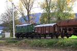 NBIK 1245.05 am 25.Oktober 2020 vor dem SGAG 14796 (Villach Hbf.-Ostbf. - St. Veit an der Glan-Westbf.) auf der Rudolfsbahn beim Strecken-Km 336,0.