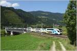 Westbahn 4010.001 und 4010.002  Stadler  KISS  bei der Strstrommessfahrt SPROB 97758 von Linz  ber Villach nach Graz.