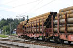 Mit R�hren beladene Wagen (geschoben) auf dem Weg nach Trimmelkam.