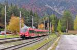 Während zwischen Murnau und Mittenwald Schienenersatzverkehr herrschte lief der Verkehr zwischen Mittenwald und Innsbruck normal.