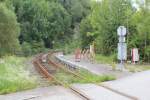 Die bereits aufgelassene Haltestelle bei Prnstein bei Km 35,6 an der Mhlkreisbahn liegt in einer scharfen 90 Grad Kurve.