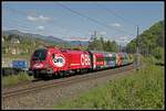 1116 249 (ÖFB) als Railjet 535 bei Kapfenberg am 6.05.2020.