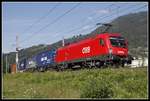 1116 192 mit Güterzug bei Kapfenberg am 3.06.2020.