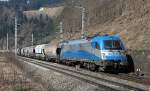 1216 921 (Adria) mit Güterzug bei Wartberg im Mürztal am 4.04.2013