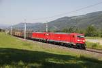 185 312 + 185 245 mit Güterzug bei Niklasdorf am 20.06.2017.