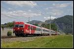 IC513 mit Steuerwagen 80-73 006 fährt am 23.06.2020 bei Deutschfeistritz durchs Murtal.Der Steuerwagen ist noch eines der wenigen Fahrzeuge der ÖBB die noch mit dem alter ÖBB-Logo, auch genannt  Platsch  unterwegs ist.