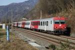 Steuerwagen 80-73 105 als Zug 4025 bei Pernegg am 7.12.2015