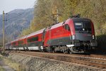 1116 236 als Railjet bei Pernegg am 4.11.2016.