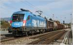 Werbelok 1016 023  Kyoto  fhrt mit Gterzug 54555 von Bruck nach Villach.
Zeltweg 10.2011