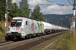 1116 130 (Frontrunner) mit Gterzug in Oberaich am 9.07.2013.