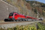 1116 240 als RJ533 beim Galgenbergtunnel am 31.10.2016.