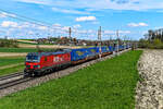 Mit dem KLV-Zug 40656 von Curtici nach Rostock Seehafen war am 21.