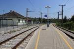 Bahnhof Fischamend bei Km 23,4 der Pressburgerbahn, Juli 2012