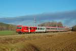 Mit dem Steuerwagen voraus ist der neu eingeführte IC 503 am 15.12.2013  bei Wartberg an der Krems unterwegs gewesen.