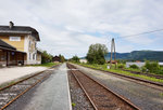 Blick auf den Bahnhof Feistritz im Rosental, am 5.5.2016.